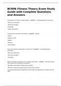 BCRPA Fitness Theory Exam Study Guide with Complete Questions and Answers