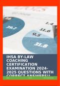 IHSA BY-LAW COACHING CERTIFICATION EXAMINATION 2024-2025 QUESTIONS WITH CORRECT ANSWERS!!