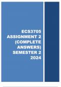 ECS3705 Assignment 2 (COMPLETE ANSWERS) Semester 2 2024 - DUE September 2024 