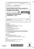 EDEXCEL GCSE Design & Technology 1dt0 1a question paper may-june 2024