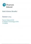 EDEXCEL GCSE Design & Technology 1dt0 1a marking scheme may-june 2024