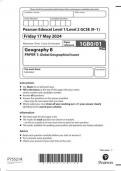 EDEXCEL GCSE Geography B 1gb0 01 question paper may-june 2024