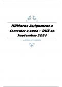 HRM3703 Assignment 4 Semester 2 2024 - DUE 26 September 2024