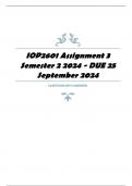 IOP2601 Assignment 3 Semester 2 2024 - DUE 25 September 2024