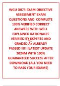 WGU D075 EXAM OBJECTIVE ASSESSMENT EXAM QUESTIONS AND  COMPLETE 100% VERIFIED CORRECT ANSWERS WITH WELL EXPLAINED RATIONALES VERIFIED BY EXPERTS AND GRADED A+ ALREADY PASSED!!!!!!!LATEST UPDATE 2024M WITH 100% GUARANTEED SUCCESS AFTER DOWNLOAD (ALL YOU NE