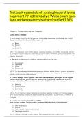 Test bank essentials of nursing leadership management 7th edition sally a Weiss exam questions and answers correct and verified 100%