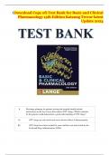 Test Bank for Basic and Clinical Pharmacology 15th Edition Katzung Trevor latest Update 2024