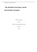 	PHI_445 Week 5 Final Paper, Gender Discrimination: Goodyear    Gender Discrimination NAME PHI445: Personal and Organizational Ethics