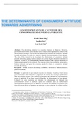 THE DETERMINANTS OF CONSUMERS' ATTITUDE  TOWARDS ADVERTISING