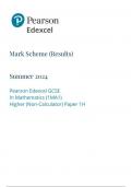 EDEXCEL GCSE Maths 1ma1 1h marking scheme may-june 2024