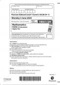 EDEXCEL GCSE Maths 1ma1 2h question paper may-june 2024