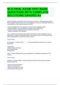 BLS FINAL EXAM TEST BANK QUESTIONS WITH COMPLETE SOLUTIONS GRADED A+