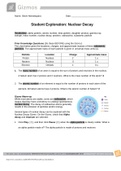 Gizmos Student Exploration: Nuclear Reactions,Nuclear Decay| Answer Key| Grade A+