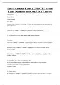 Dental Anatomy Exam 1 UPDATED Actual  Exam Questions and CORRECT Answers