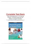 Test Bank For Pharmacotherapeutics for Advanced Practice- A Practical Approach 5th Edition Arcangelo |complete solution guide | Grade A+.