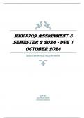 MNM3709 Assignment 3 Semester 2 2024 - DUE 1 October 2024