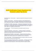  HUD Certification Exam Questions And Answers Latest Top Score.