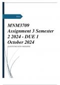 MNM3709 Assignment 3 Semester 2 2024 - DUE 1 October 2024