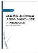 SCH4801 Assignment 3 2024 (248097)- DUE 7 October 2024