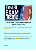 PSI Life Exam/ 119 Quizzes with Definitive Solutions/ 2024-2025.  