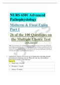 NURS 6501 Advanced Pathophysiology Midterm & Final Exam Part 1