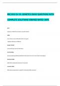 BSC1010 CH 10: GENETICS EXAM QUESTIONS WITH COMPLETE SOLUTIONS VERIFIED RATED 100%