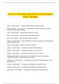  Intro To Chemistry Questions And Answers 100% Verified.