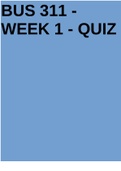 BUS 311 - WEEK 1 - QUIZ