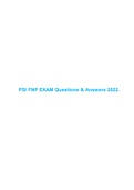 PSI FNP EXAM Questions & Answers 2022.