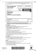 Pearson Edexcel GCE Question Booklet + Mark Scheme (Results) November 2021 In Statistics (9ST0) Paper 01: Data and Probability