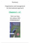 Summary Organisation and Management Nick van Dam, 3rd edition 2015, Chapter 1 - 4 and 7, FAST reading version