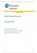 Pearson Edexcel GCSE In English Language 2.0 (1EN2) Paper 1: Non-Fiction Texts Mark Scheme  (Results) Summer 2024