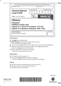 Pearson Edexcel GCE Question Booklet + Mark Scheme (Results) November 2021 In History (9HI0) Paper 2: Depth study 2C.1: France in revolution, 1774–99 2C.2: Russia in revolution, 1894–1924