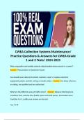 CWEA Collection Systems Maintenance/ Practice Questions & Answers for CWEA Grade 1 and 2 Tests/ 2024-2025  