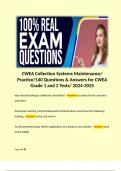 CWEA Collection Systems Maintenance/ Practice/140 Questions & Answers for CWEA Grade 1 and 2 Tests/ 2024-2025