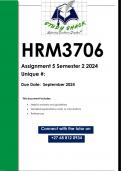 HRM3706 Assignment 5 (QUALITY ANSWERS) Semester 2 2024