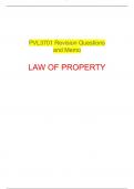 LAW OF PROPERTY PVL3701 Revision Questions and Memo