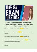 CWEA Collection Systems Maintenance/ Practice Questions & Answers for CWEA Grade 1 and 2 Tests/ 2024-2025