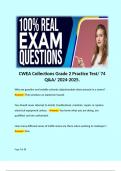 CWEA Collections Grade 2 Practice Test/ 74 Q&A/ 2024-2025. er: They produce an explosion hazard  You should never attempt to install, troubleshoot, maintain, repair, or replace electrical equipment unless: - Answer: You know what you are doing, are qualif