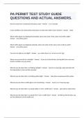  PA PERMIT TEST STUDY GUIDE QUESTIONS AND ACTUAL ANSWERS.