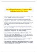   D431 Digital Forensics Questions And Answers Latest Top Score