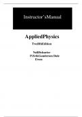 Solution Manual For Applied Physics,12th Edition by Dale Ewen Neill Schurter P Erik Gundersen Chapter 1-24