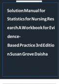 Solution Manual for Statistics for Nursing Research A Workbook for Evidence-Based Practice 4th Edition Susan Grove Daisha