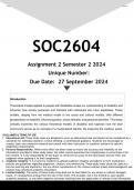 SOC2604 Assignment 2 (ANSWERS) Semester 2 2024 - DISTINCTION GUARANTEED