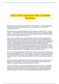   WGU D169 Questions With Complete Solutions.