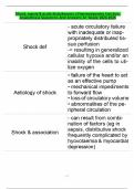 Shock, sepsis & acute disturbances of haemodynamic function,  Anaesthesia Questions And Answers A+ Grade 2024-2025