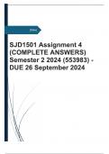 SJD1501 Assignment 4 (COMPLETE ANSWERS) Semester 2 2024 (553983) - DUE 26 September 2024.