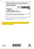 Pearson Edexcel Level 1/Level 2 GCSE (9–1) April / May 2024 French PAPER 2:  Speaking in French General instructions to the teacher Speaking assessment  instructions and sequencing grids