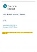 Pearson Edexcel GCSE In Geography (1GA0/01) Paper 1 Mark Scheme (Results)  Summer 2024