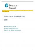 Pearson Edexcel GCSE In Geography A (1GA0_02) Paper 2 The Human Environment Mark Scheme  (Results) Summer 2024